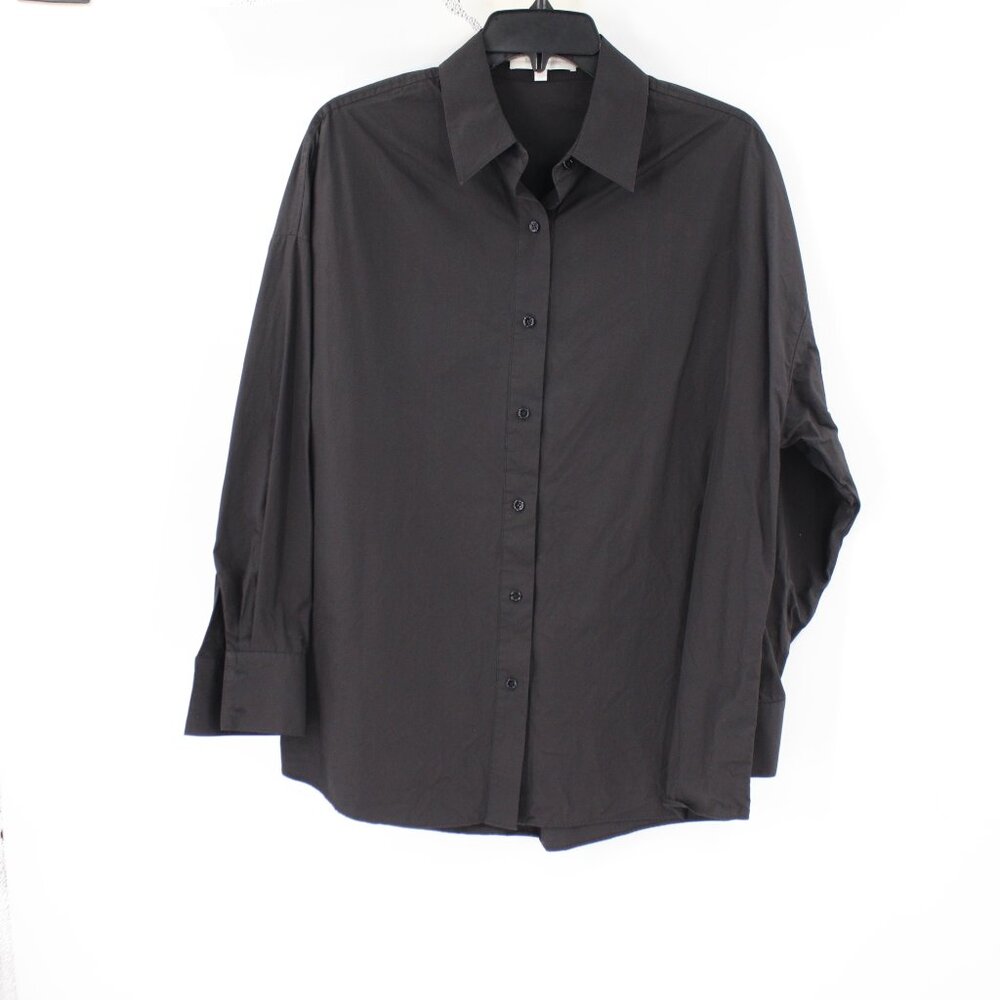 Favorite daughter Shirt Women's XS oversized Long Sleeve Button Up Black Cotton